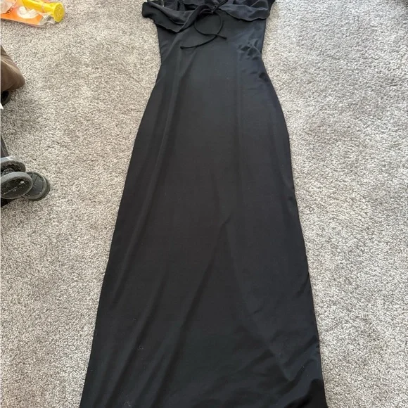 Meshki Bea Strapless Slinky Ruffle Midi Dress - Picture 3 of 4